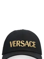 Versace Logo Baseball Cap In Black