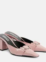 Versace Medusa Patent Leather Mules In Pink