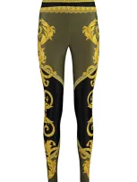 Versace Printed Leggings In Black