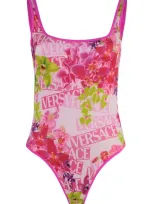 Versace Reversible One-piece Swimsuit In Fuchsia