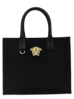 Versace ' Allover' Small Shopping Bag In Black