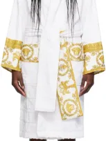 Versace White I Heart Baroque Robe