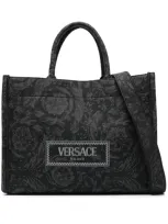 Versace Borsa Tote Barocco Athena Grande In Nero