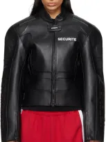 Vetements Black Securite Motorcross Leather Jacket