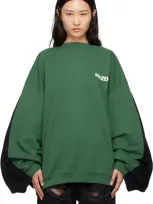 Vetements Green & Black Layered Sweatshirt In Green / Black