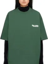 Vetements Green 'polizei' & 'securite' Double T-shirt In Green / Black