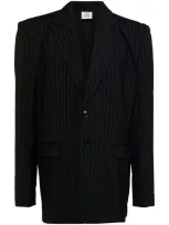 Vetements Striped Blazer In Blue