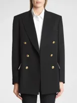 Victoria Beckham Golden-button Double-breasted Jacket In Black