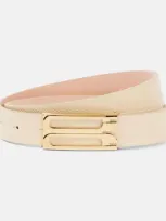 Victoria Beckham Jumbo Frame Leather Belt In Ivory