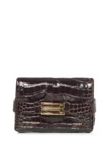 Victoria Beckham Mini B Pouch Clutch In Brown