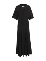 Victoria Beckham Panelled Maxi Dress In Black