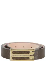 Victoria Beckham Regular Bbuckle Belt In Green