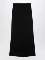 Victoria Beckham Black Wool-blend Long Skirt