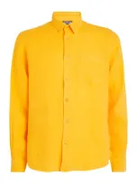 Vilebrequin Linen Caroubis Shirt In Yellow