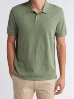 Vince Cotton Slub Jersey Polo In Artichoke