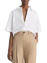 Vince Cropped Shirt In Optic White