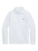 Vineyard Vines Boys' Long Sleeved Jersey Polo - Little Kid, Big Kid In White Cap