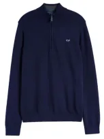 Vineyard Vines Kids' Boathouse Half Zip Cotton Sweatshirt In Nautical Navy