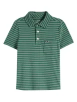 Vineyard Vines Kids' Island Stripe Pocket Polo In Schooner Stp Grn