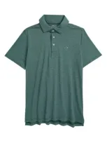 Vineyard Vines Kids' St. Jean Stripe Sankaty Performance Polo In Stripe Green