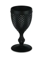 Vista Alegre Bicos Frosted Water Goblet In Black