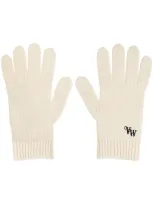 Vivienne Westwood Logo-embroidered Cashmere Gloves In White