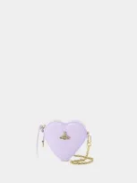 Vivienne Westwood Moire Heart Wristlet Bag In Purple