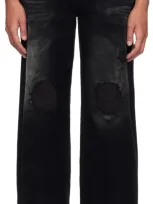 We11 Done Black Distressed Trousers