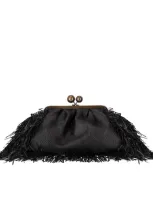 Weekend Max Mara Fringed Medium Pasticcino Bag In Black