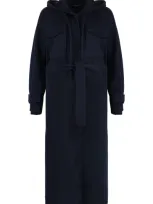 Weekend Max Mara Levante Wool Long Coat In Blue