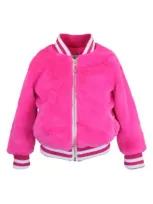 Widgeon Kids' Faux Fur Varsity Bomber Jacket (toddler & Little Girl0 In Hot Pink Puff