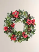 Winward Home Amaryllis Holiday Wreath 32" In Red/green