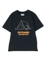 Woolrich Kids' Road Trip Logo-printed T-shirt In 蓝色