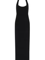 Yaitte Ribbed-knit Maxi Dress In Black