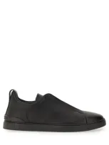 Zegna Triple Stitch Sneakers In Black