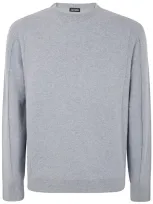 Zegna Wool And Cashmere Crew Neck In Blue