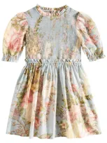 Zimmermann Kids' Waverly Floral Cotton Dress In Multicoloured