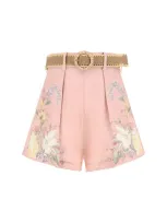 Zimmermann Shorts In Pink Floral