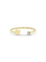 Zoë Chicco Women's Itty Bitty Symbols 14k Yellow Gold & Diamond Open Ring