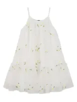 Zunie Kids' Floral Embroidery Dress In White