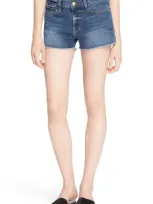 Frame Le Cutoff High-rise Denim Shorts In Azuza