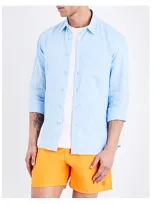 Vilebrequin Caroubis Regular-fit Linen Shirt In Sky Blue