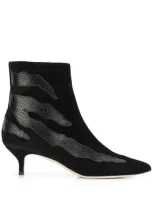 Gia Couture Snakeskin Effect Detail Boots In Black