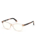 Tom Ford 50mm Square Blue Filter Eyeglasses In Pink