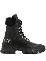 Philipp Plein Quilted Ankle Boots In Black