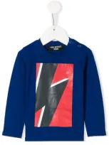 Neil Barrett Babies' Lightning Bolt Sweatshirt In Blue