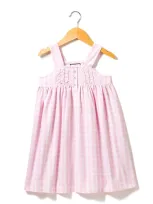 Petite Plume Kids' Charlotte Gingham Nightgown In Pink