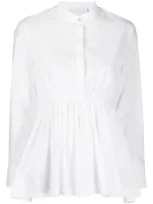 Erika Cavallini Amira Shirt Cotton Popeline In Bianco