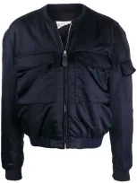 Maison Margiela Zipped Bomber Jacket In Blue