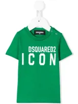 Dsquared2 Babies' Icon Logo Print T-shirt In Green